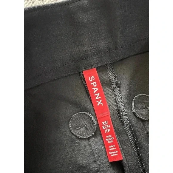 Spanx Polished Ankle Slim Black Pants Straight Womens Peite Size XS - Picture 3 of 10